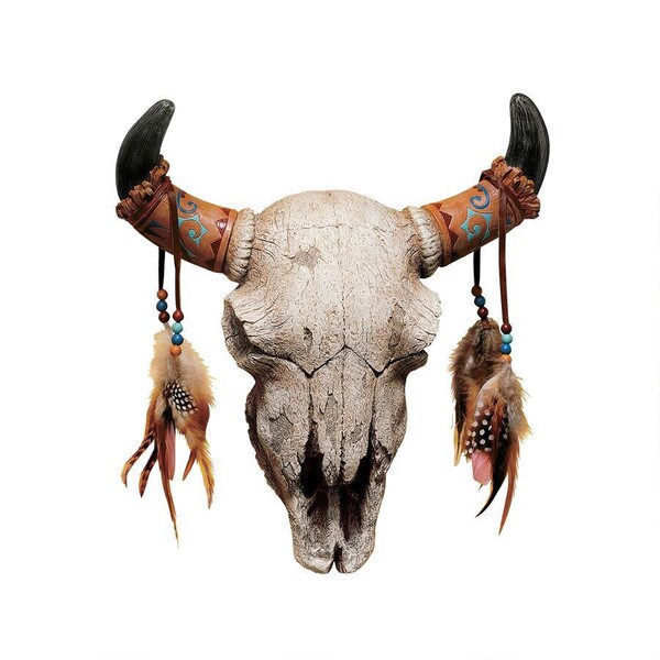 Cow Skull Spirit of the West Wall Sculpture Indian Native Culture Statue